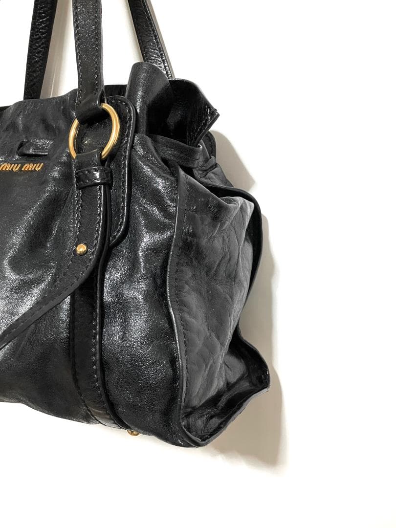 バッグ miu miu VITELLO Ribbon Leather Bag