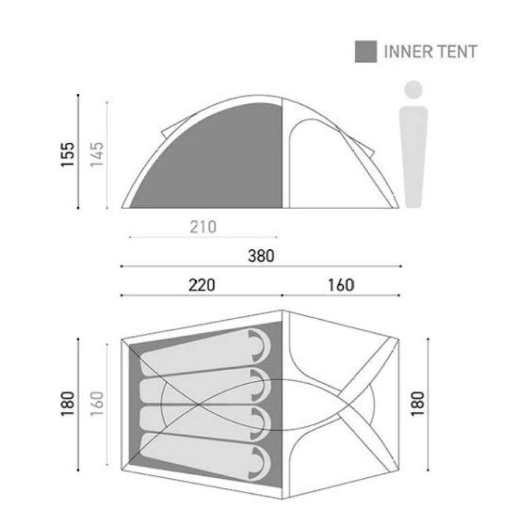 ムラコBLACK BEAK 4P ブラックテント