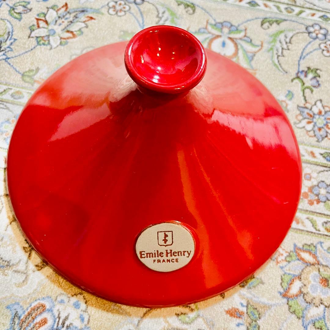 【未使用級・極美品】 Emile Henry 赤 タジン鍋 26cm 取説付き