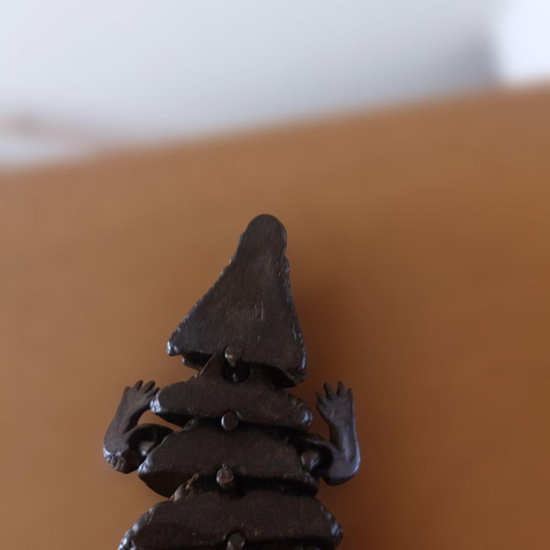 銅製　鰐　自在　在銘