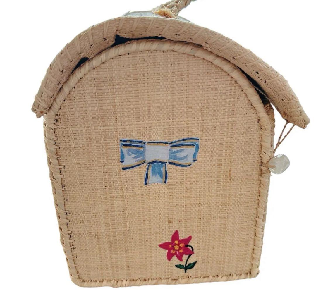 ライス ラフィア キッズバスケット ナタリーレテ　お道具入れ　収納　ケース