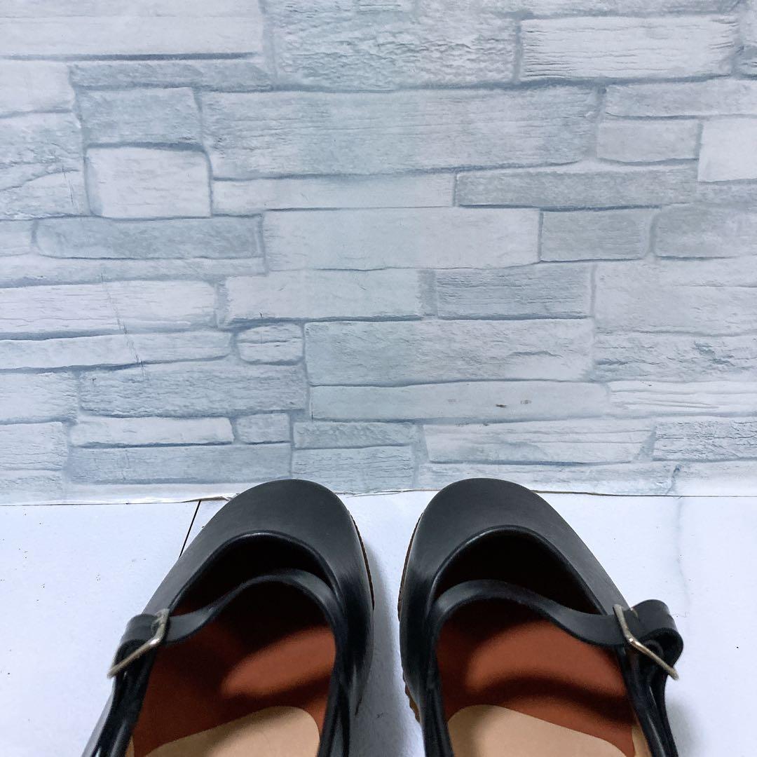 美品 コムデギャルソン コムコム ストラップシューズ レインシューズ 黒 24