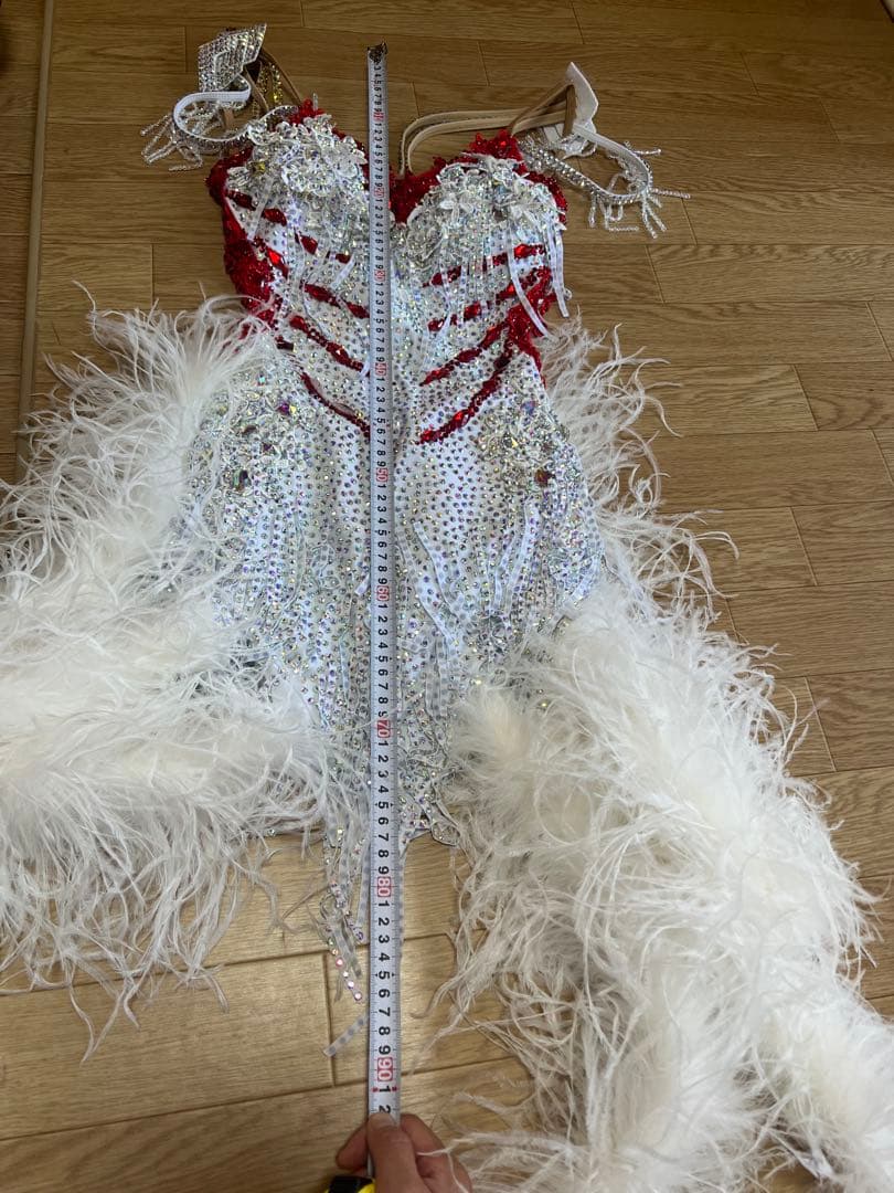 社交ダンス用赤と白のドレス　サイズS~M使用感ありません