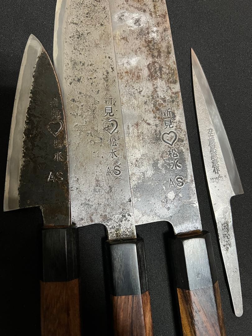 松水武田AS 菜切ー文化ー出刃セット・4本包丁