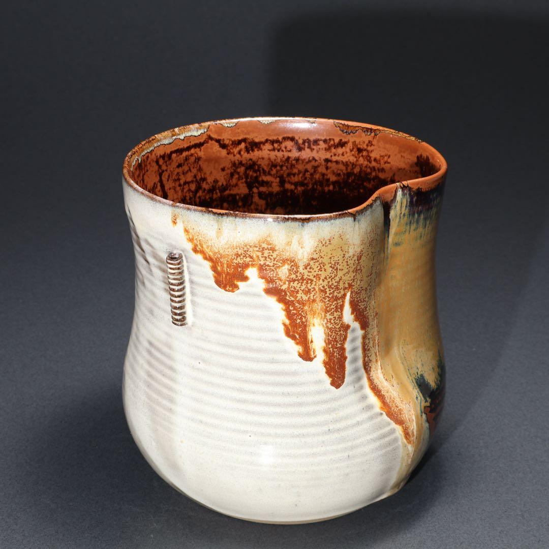 【茶道具】水指　高取　鬼丸雪山　共箱　6R1635ラ2