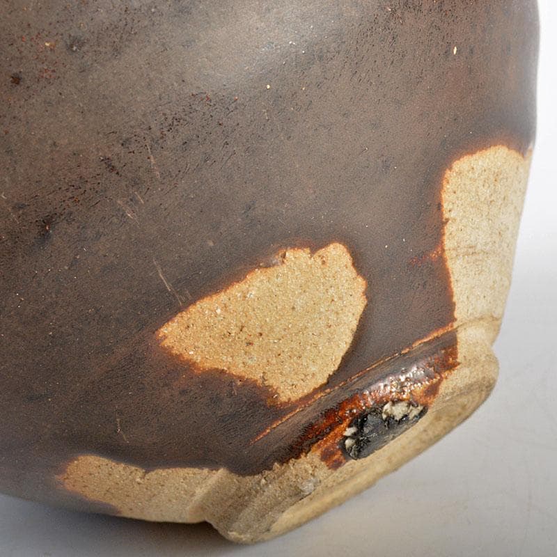 中国　柿釉　天目茶碗　時代箱付　V　R4371