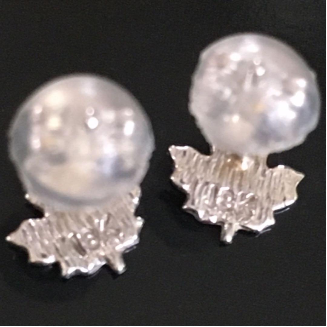 k18 ホワイトゴールド　メンズ両耳ピアス