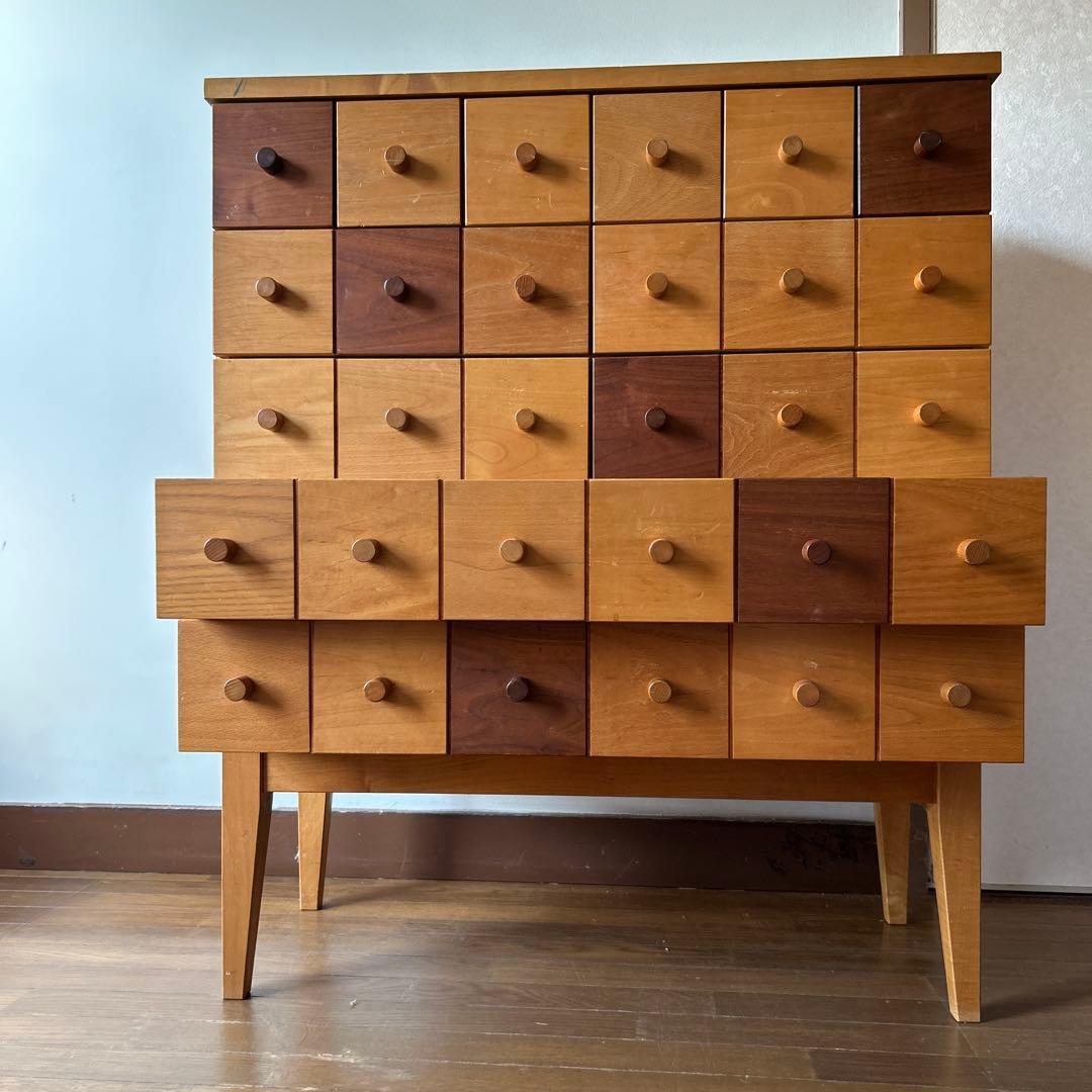 【希少】木製 多段チェスト 12杯 引き出し付き 幅75×奥行32.5×高さ90