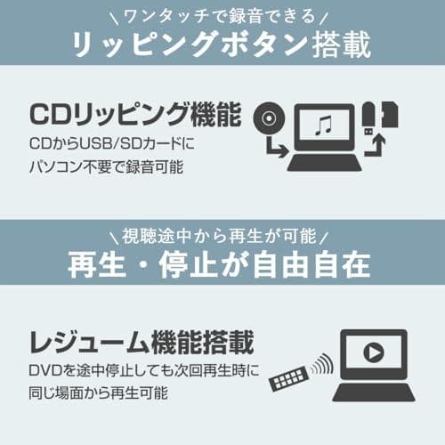 [山善] ポータブルDVDプレーヤー CPRM対応 7インチ 4WAY電源 車p