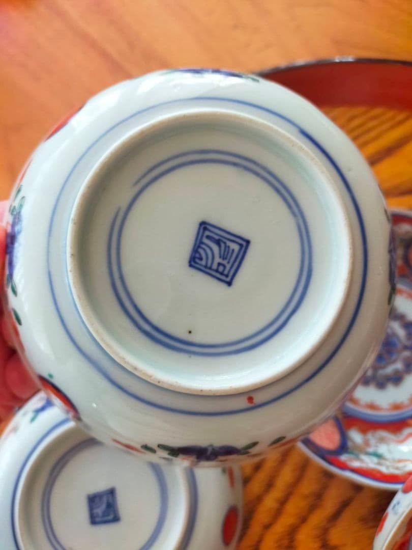 金彩　伊万里焼　時代物　骨董　5枚