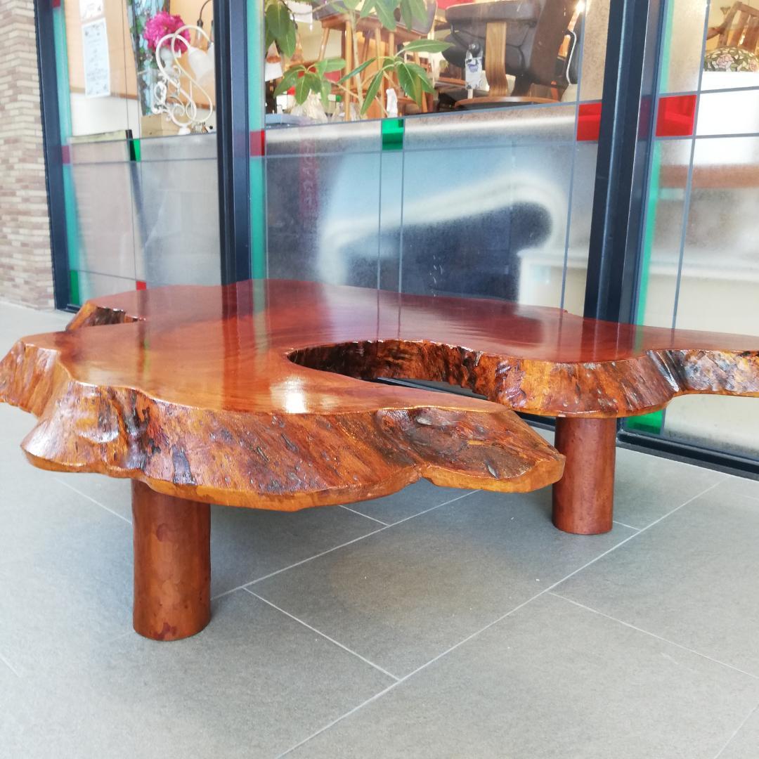 ▼無垢 切り株一枚板 座卓 テーブル