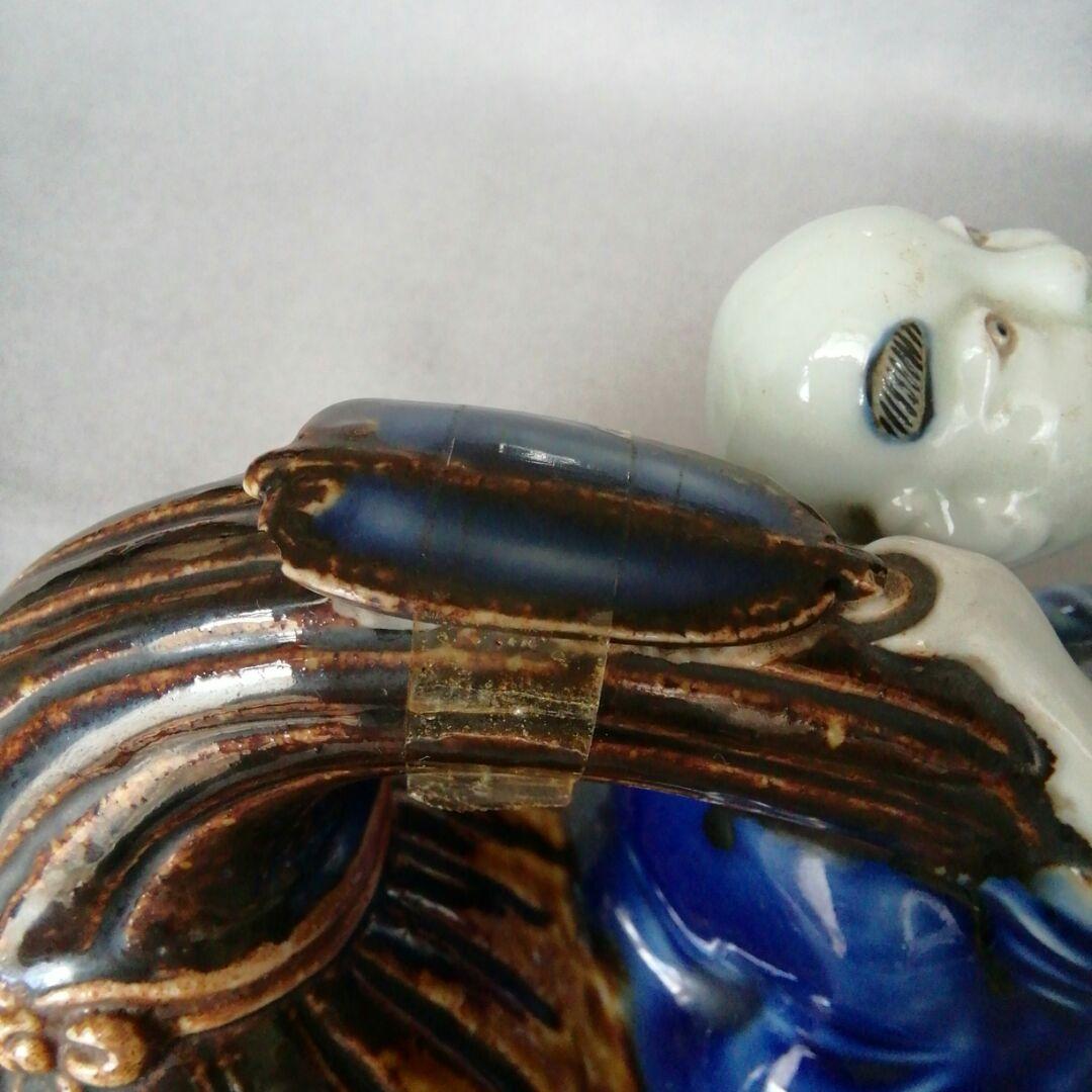 古平戸焼　平戸焼　古平戸酒器　平戸酒器　古平戸焼瑠璃鉄釉布袋酒注　平戸徳利