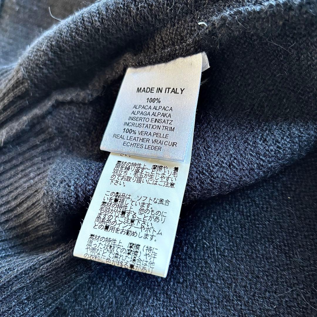 【極美品】 HERMES エルメス ニット セーター レザー アルパカ ジップ
