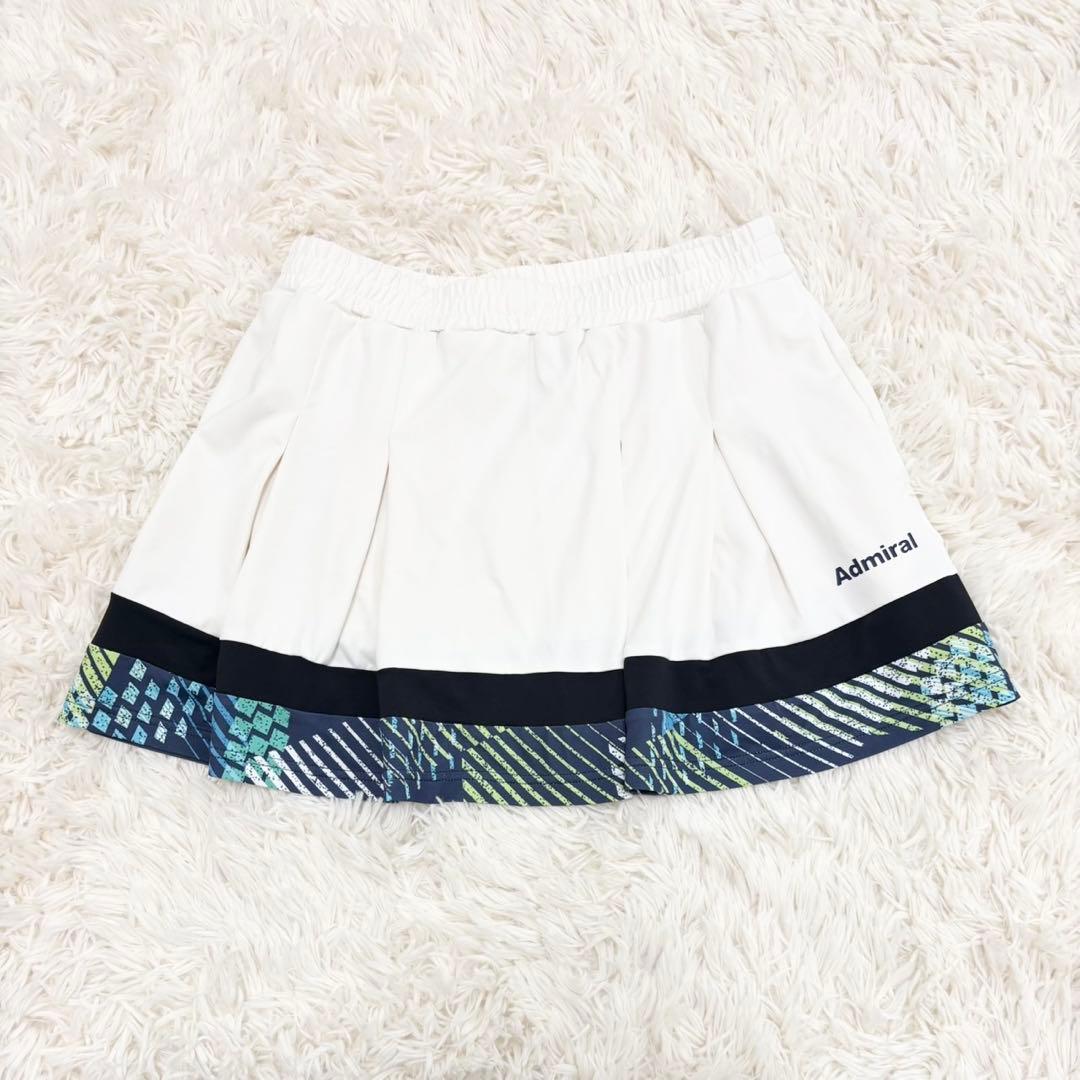 美品 Admiral テニスウェア トップス＆スカートセット 幾何学模様 L
