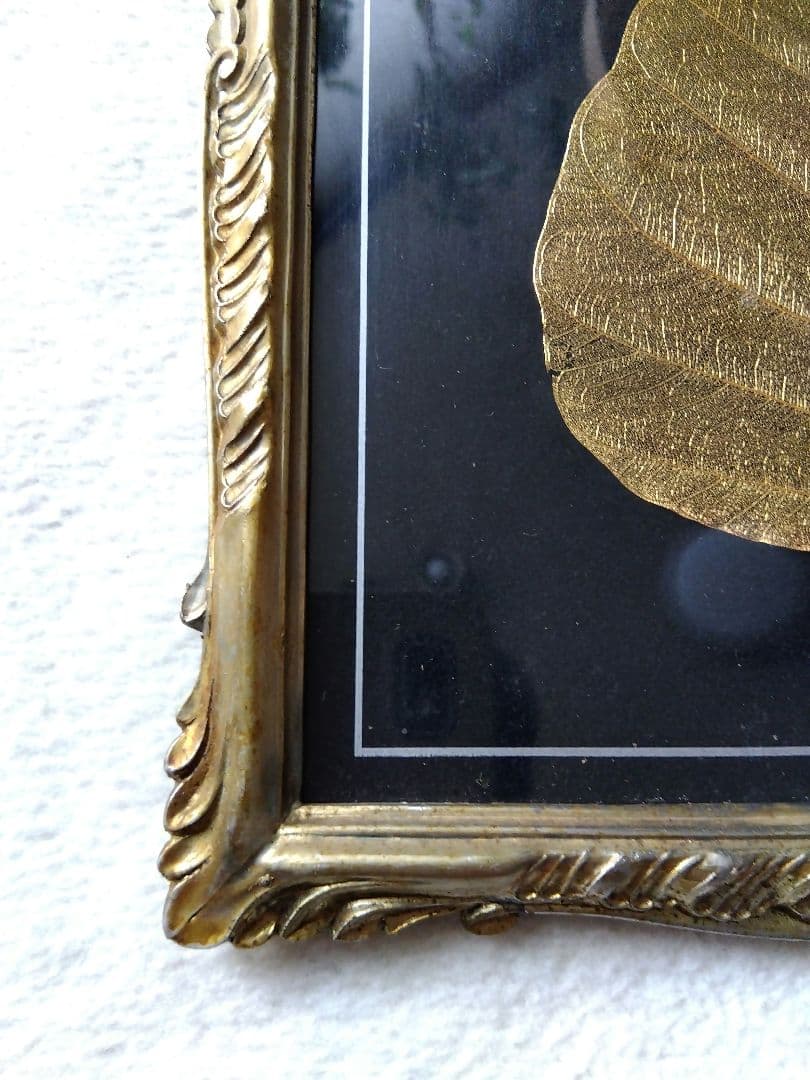 菩提樹　葉脈　24金コーティングアート