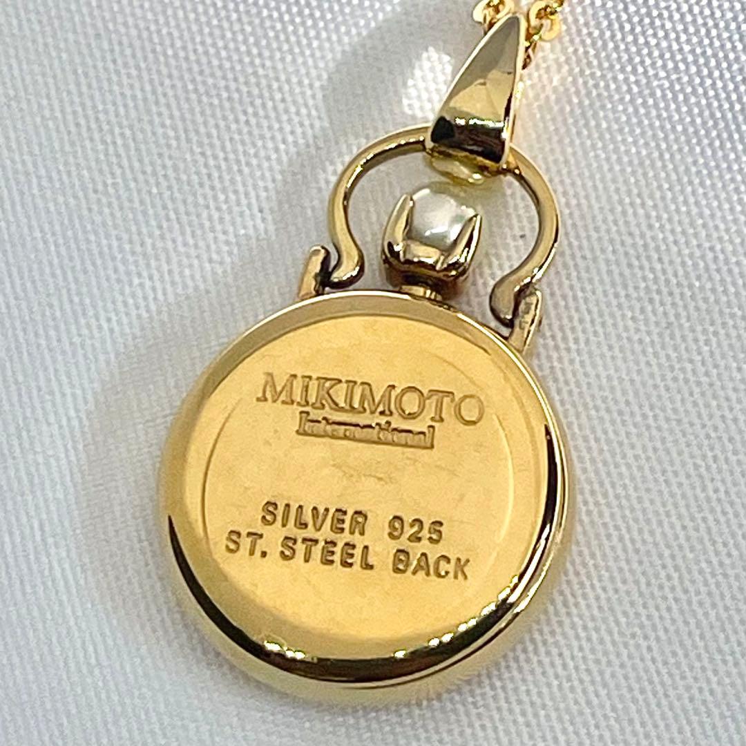 11 MIKIMOTO ペンダントウォッチ マザーオブパール 稼働品