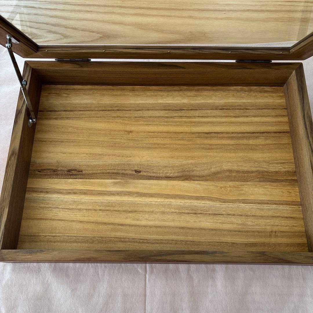 木製ガラス蓋付きディスプレイケース