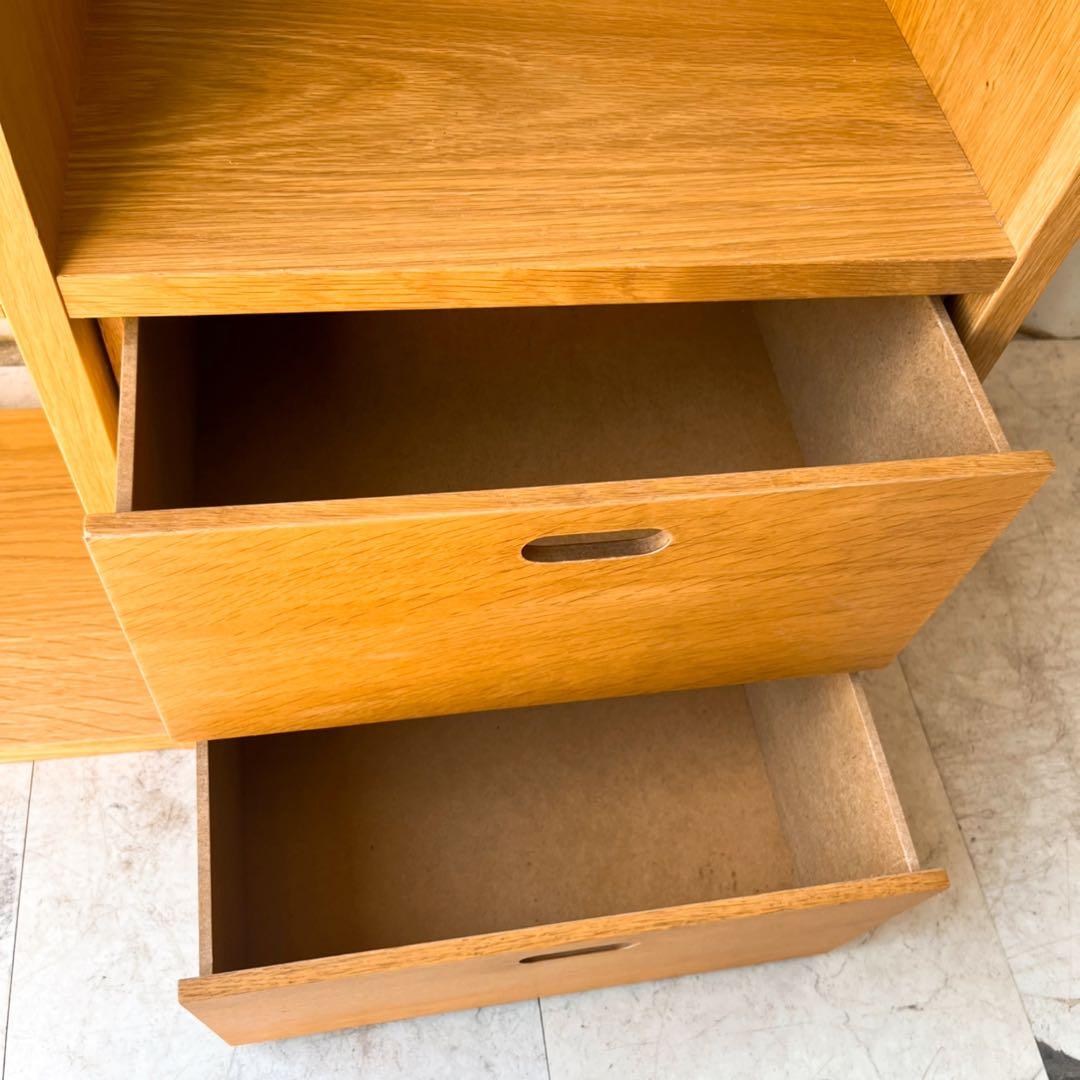 取付無料！無印良品 北欧風オーク材 スタッキングシェルフ 引き出し付き✨