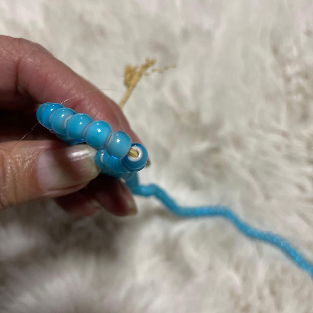 インディアンジュエリー　アンティークホワイトハートブルー