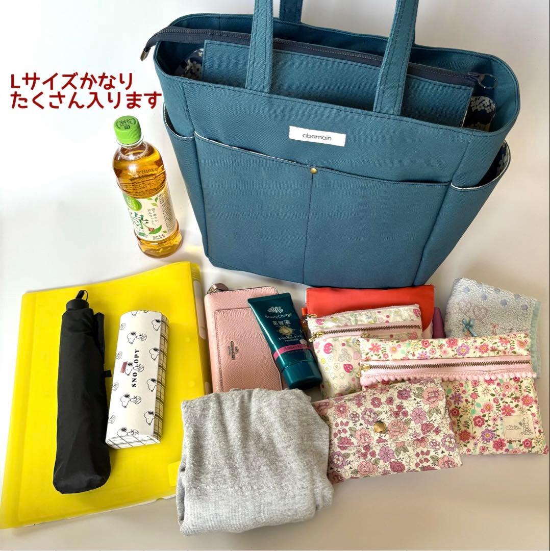 【JUNE】サイドポケット付きトートバッグL ファスナー開閉　倉敷8号帆布