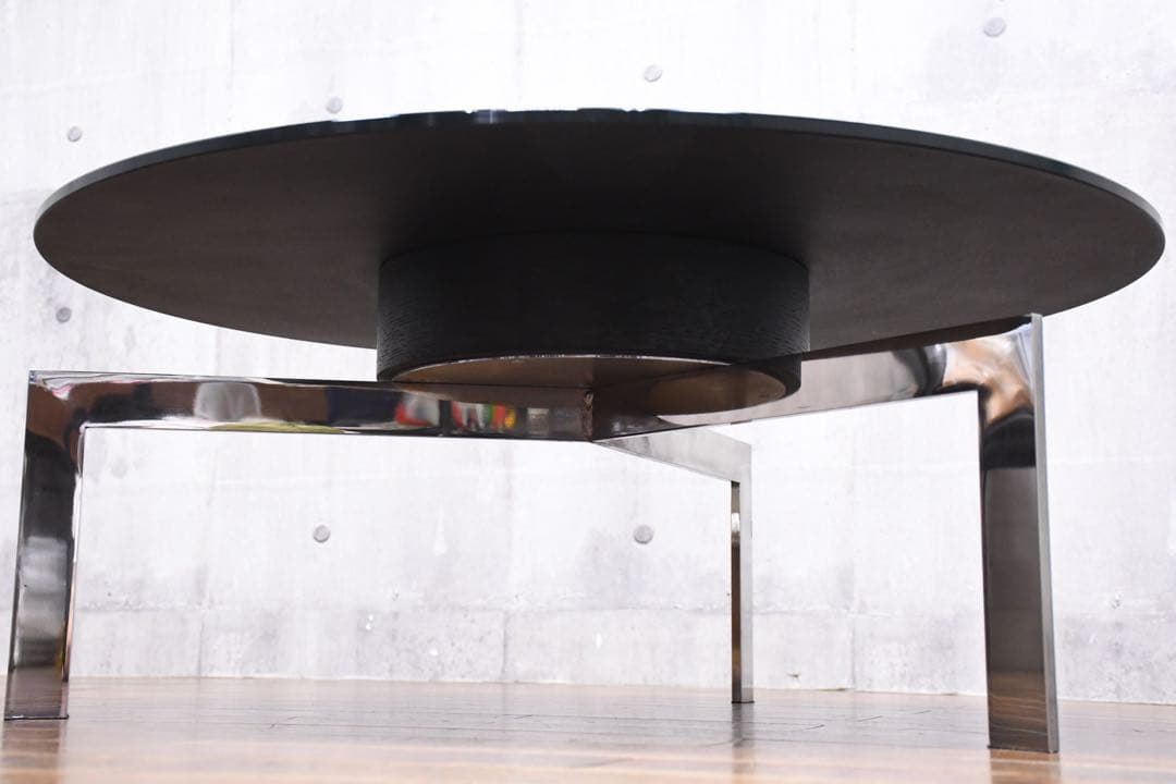 EDC58 スタイリッシュモダン 3レッグ ガラス天板 コーヒーテーブル