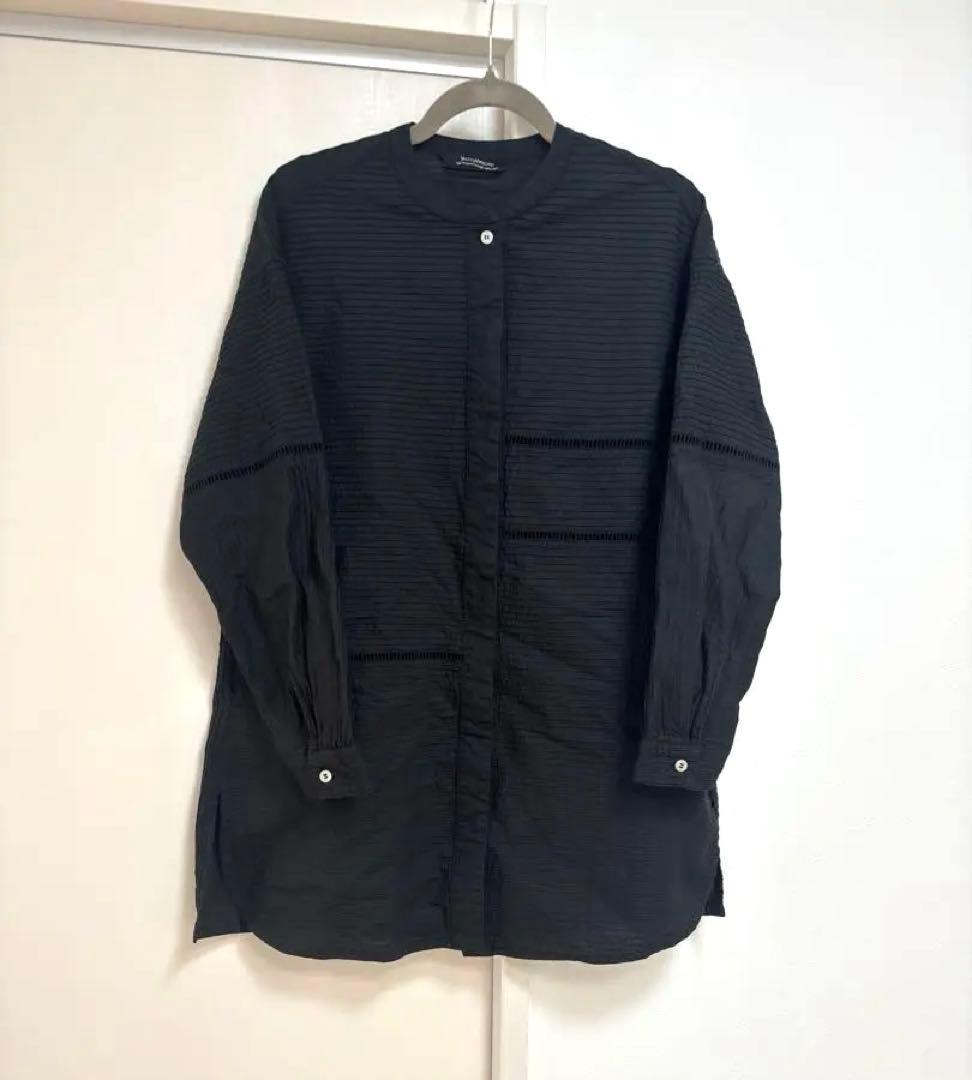 ヤッコマリカルド　ピンタック　バンドカラー　チュニック　ブラウス　タイ製