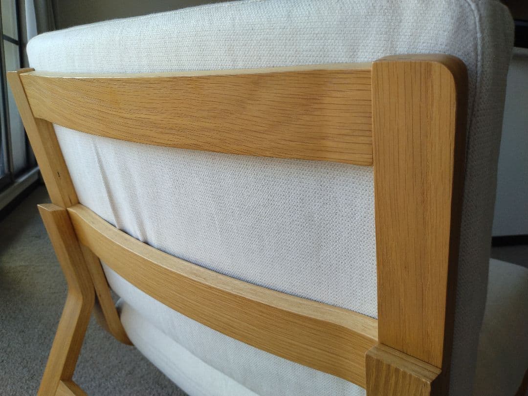 【美品】MUJI無印良品 ダイニングソファチェアオーク材/リビングでもつかえる②