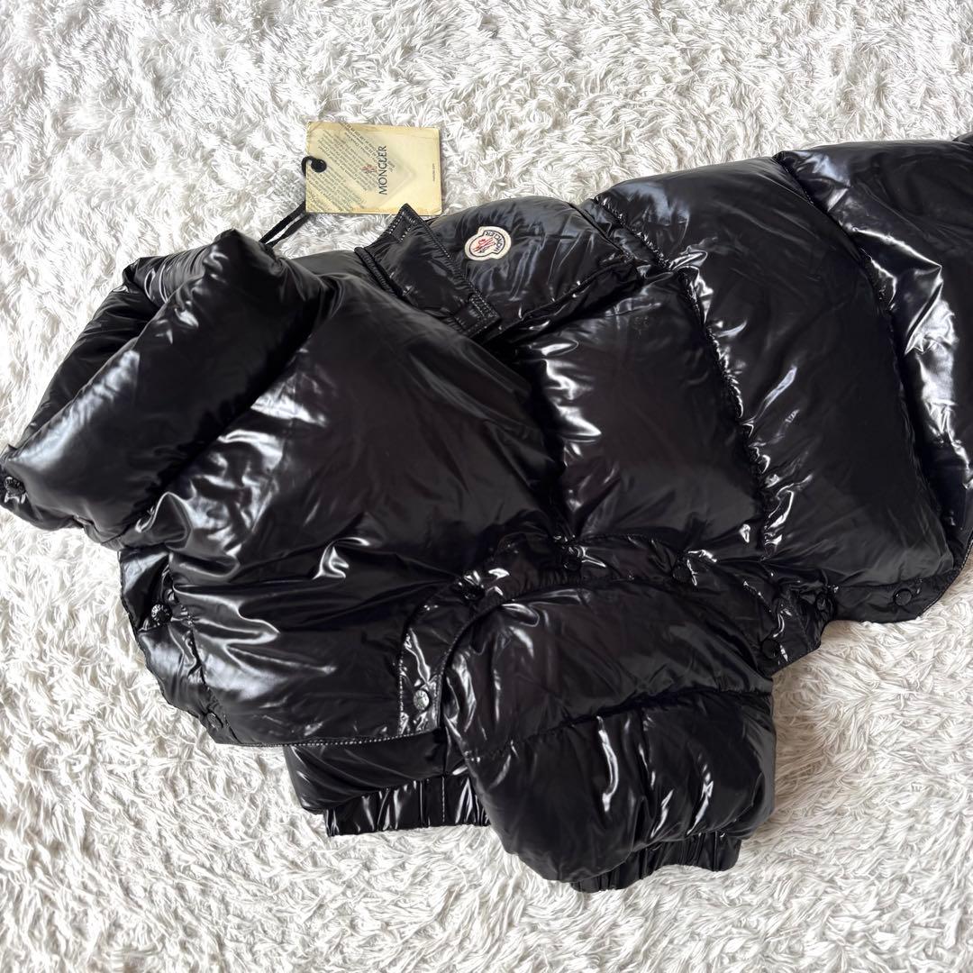 モンクレール 犬用 ダウンジャケット　3way フード　刺繍ロゴ　ワッペン　黒