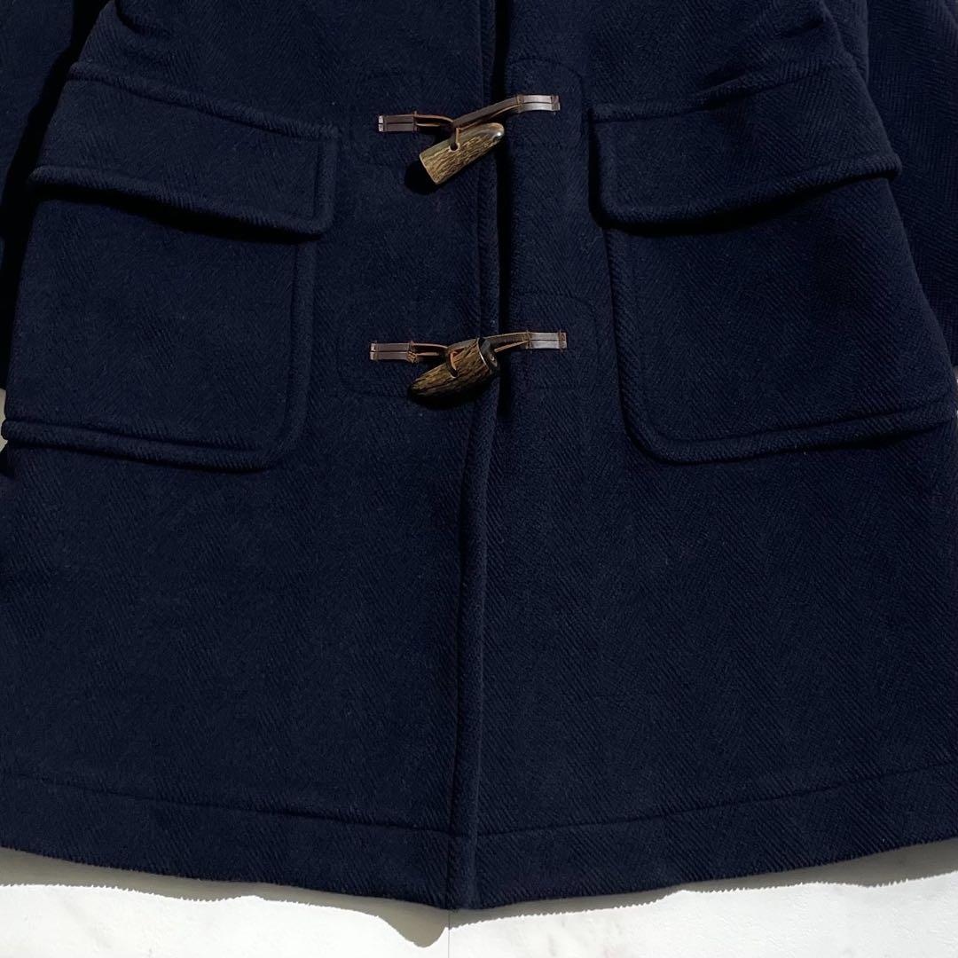 【Moorbrook】ムーアブルック ダッフルコート ヘリンボーン ネイビー M