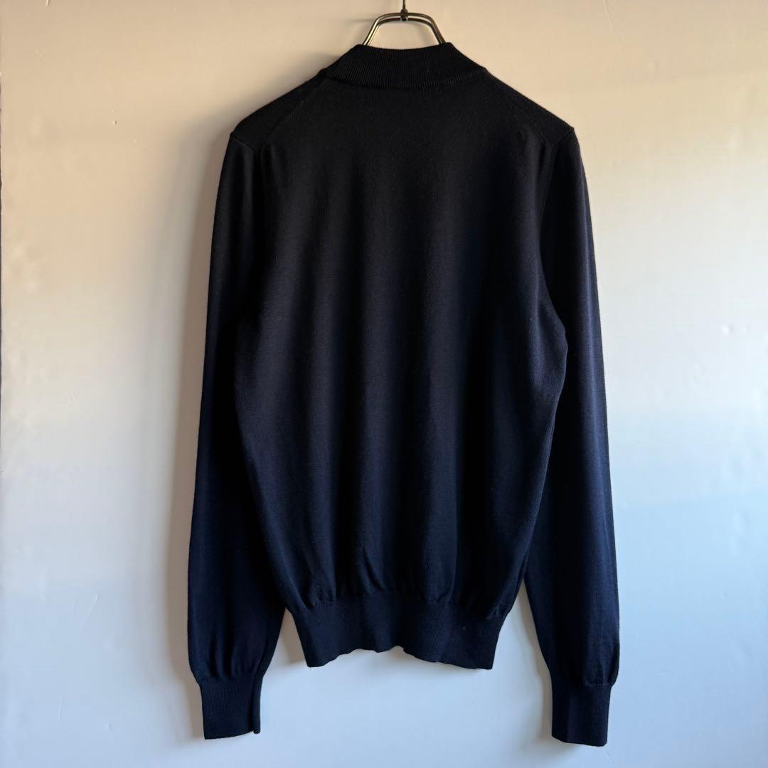 Gran Sasso グランサッソ モックネックウールニット 46 ネイビー