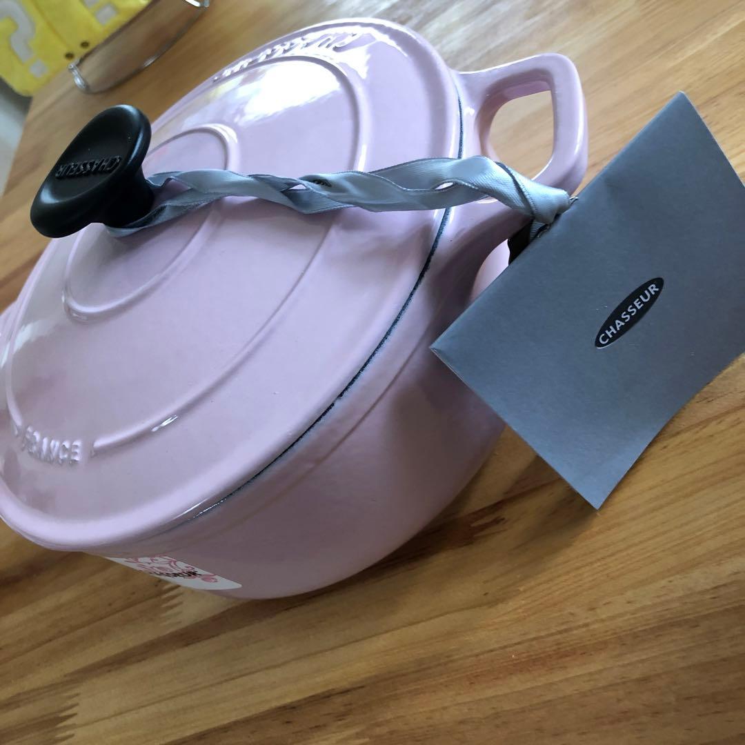 CHASSEUR 鋳鉄 両手鍋 ピンク 約20cm