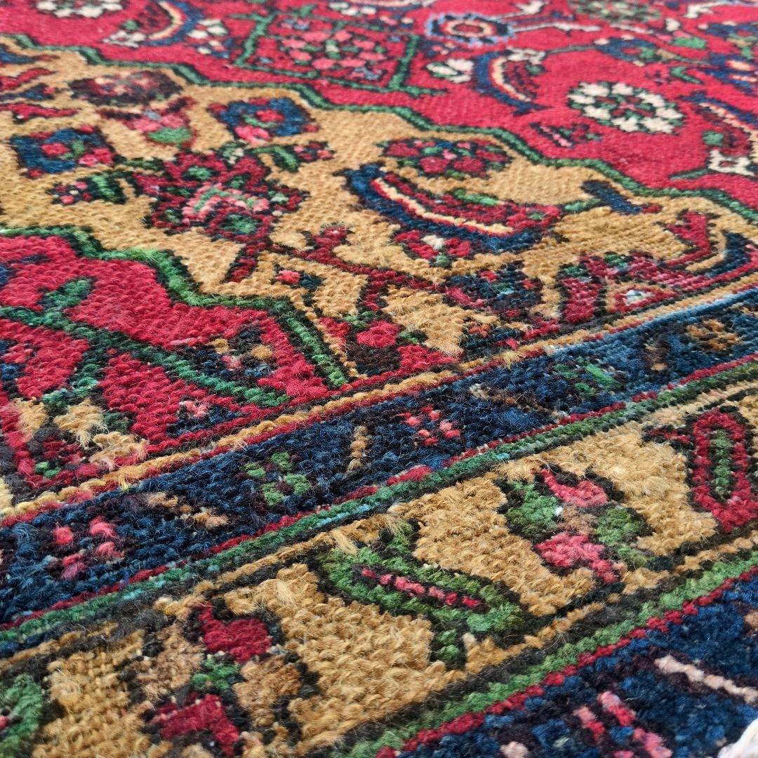 ヴィンテージラグ　ペルシャ絨毯　ハマダン　手織り絨毯　トライバルラグ