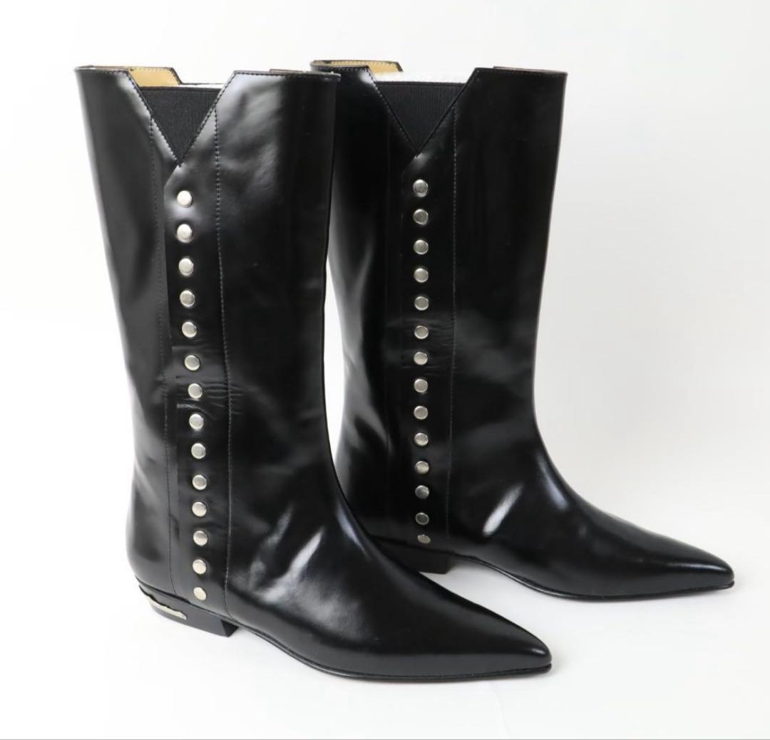 美品　TOGA PULLA サイドゴア レザー ロングブーツ 38