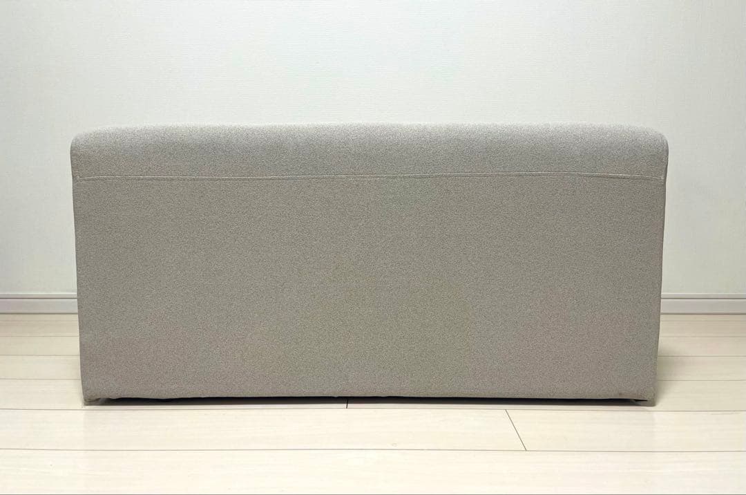 ソファー 2人掛け アームレス 肘なし カバー取り外し 洗濯可 木脚 ベージュ