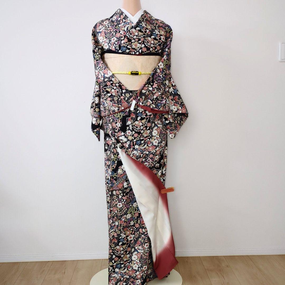 着物セットトールサイズ 正絹 辻ヶ花 小紋 花