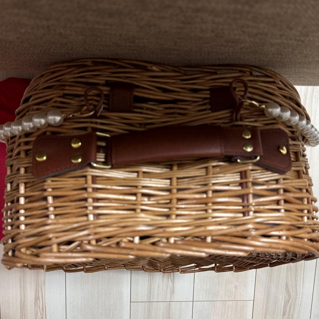 ☆美品☆かご ラッセル Russell ハート型バスケット ブラウン