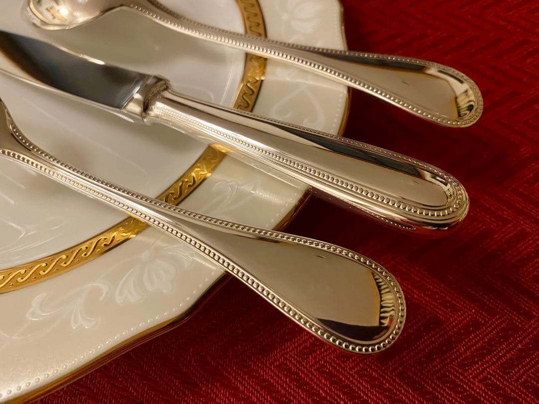 【☆上品なパール美品☆】クリストフル パール デザートサイズカトラリーセット