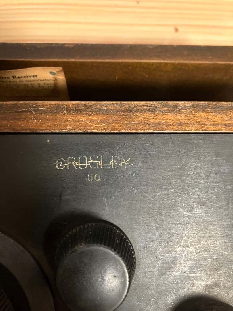 アンティーク　単球ラジオ　(Crosley Model 50) レシーバー付