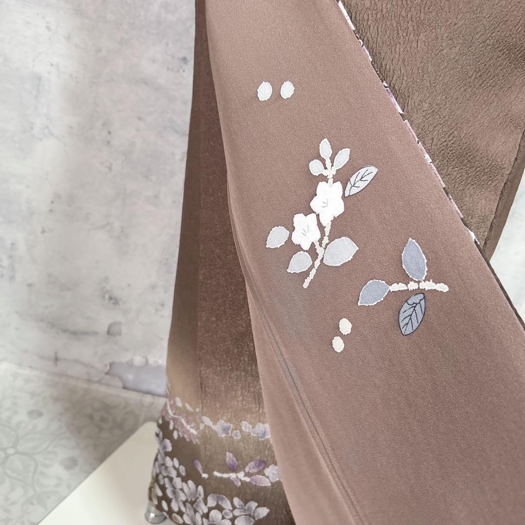 おまとめ割　訪問着フルセット　着物　正絹　辻ヶ花　ベージュ　ブラウン　大人可愛い