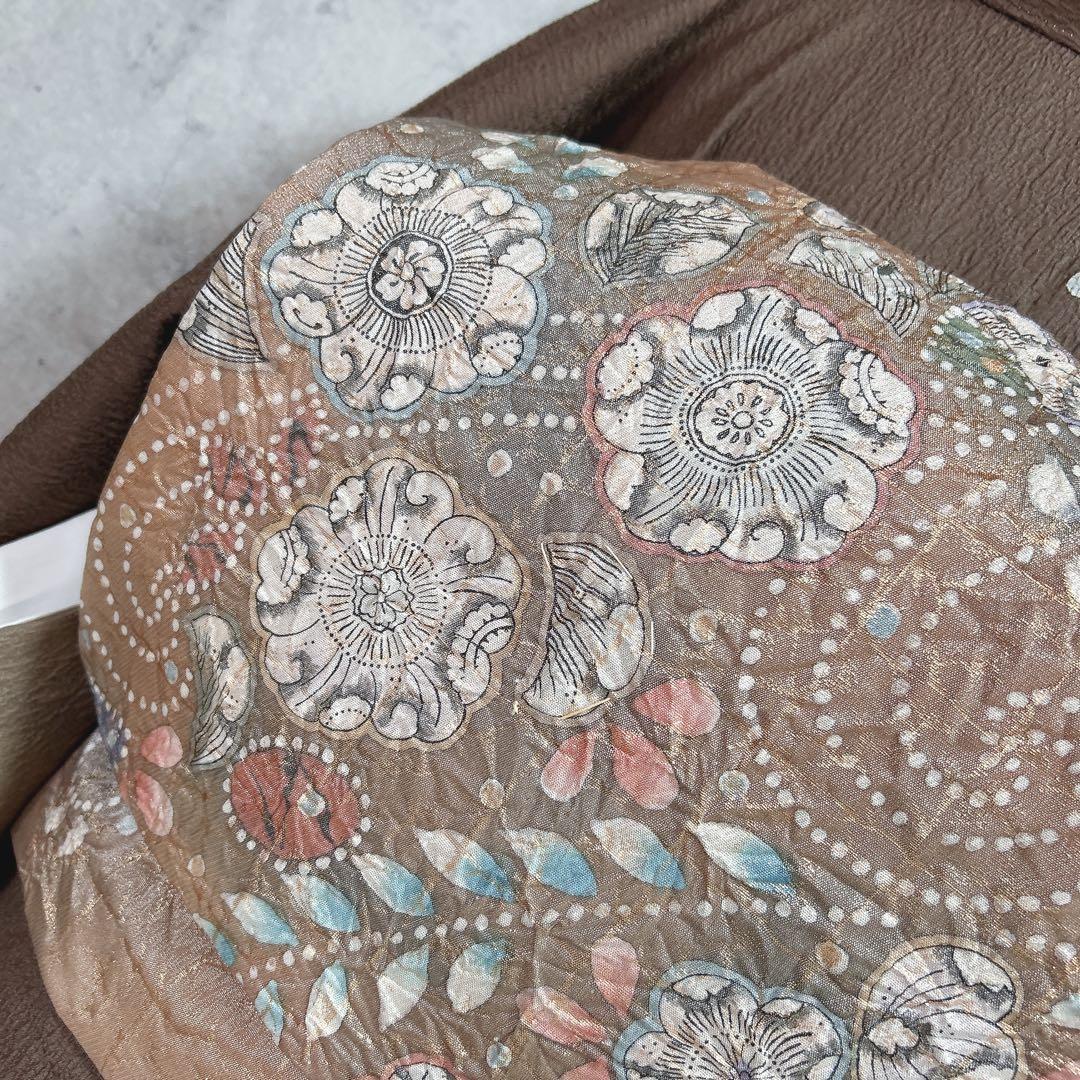 おまとめ割　訪問着フルセット　着物　正絹　辻ヶ花　ベージュ　ブラウン　大人可愛い