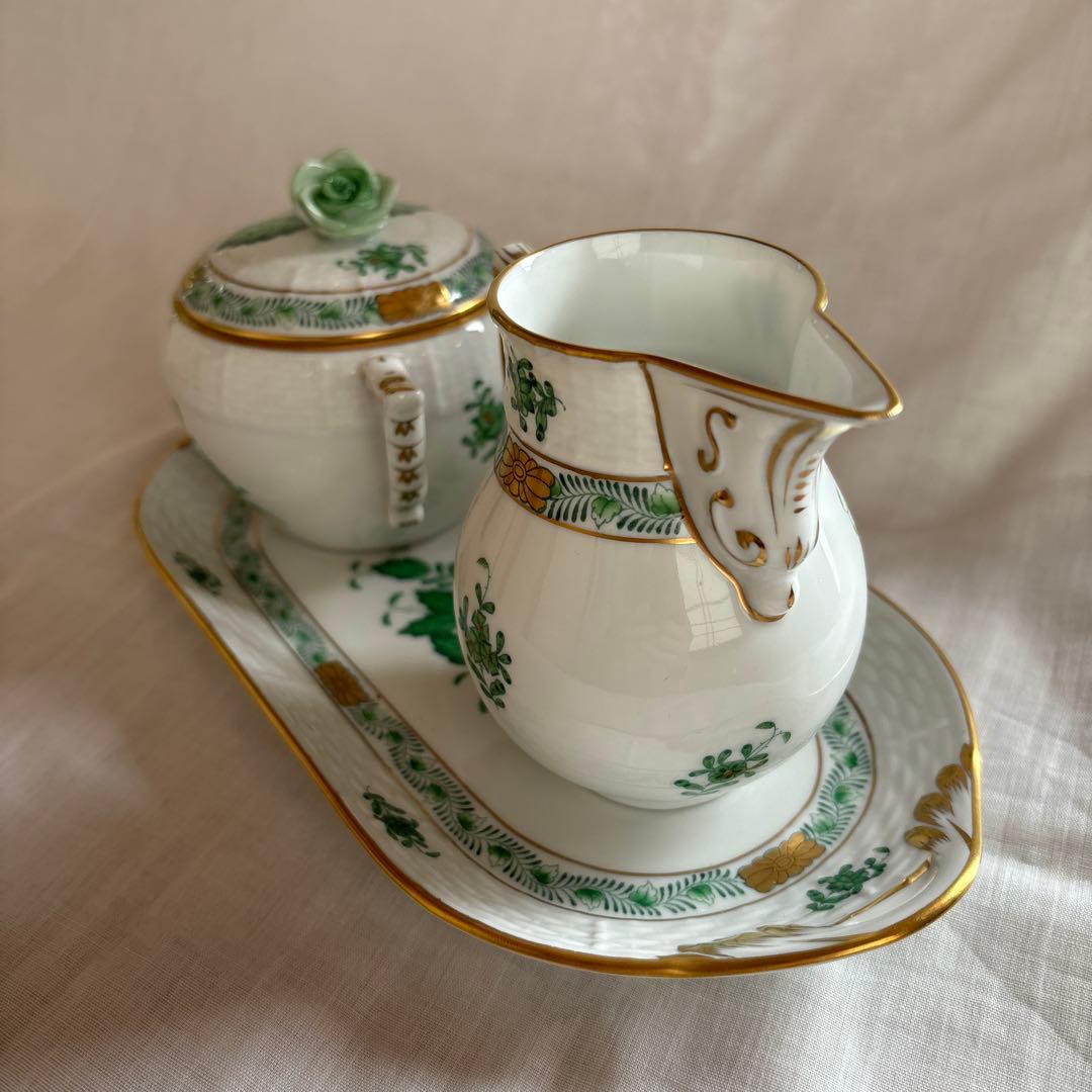 ヘレンド　クリーマー・ボンボニエール・トレーセット