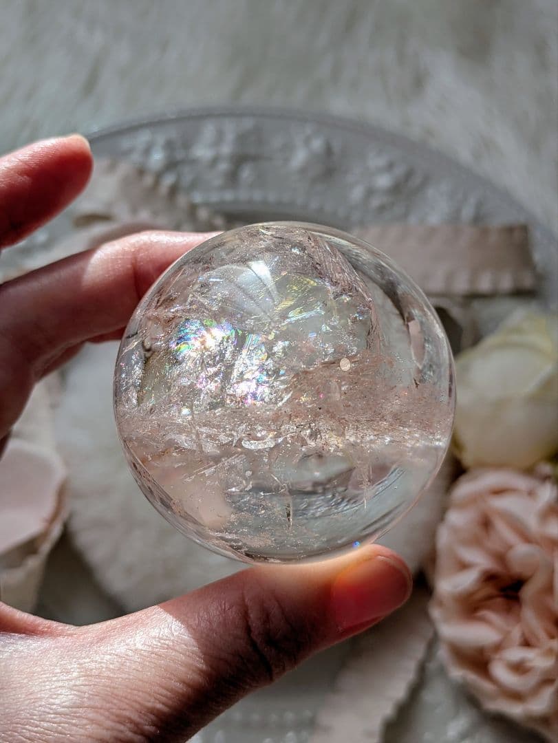 ♡ピンクアゼツライト（通称） ピンククリアクォーツ　スフィア　堆積層　ガーデン♡