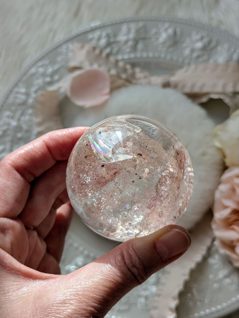 ♡ピンクアゼツライト（通称） ピンククリアクォーツ　スフィア　堆積層　ガーデン♡