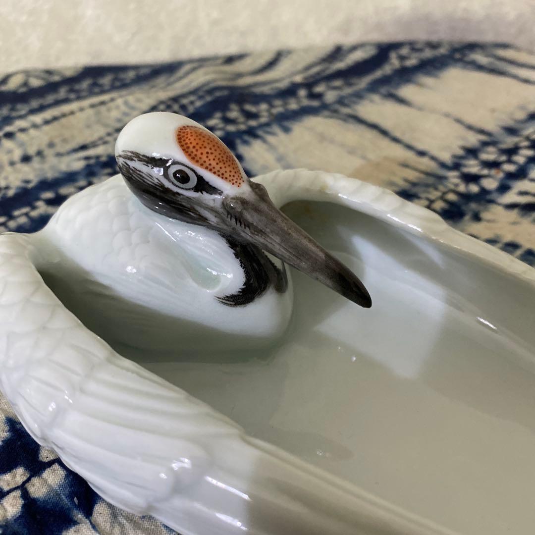 真葛香山　鶴　小物入れ