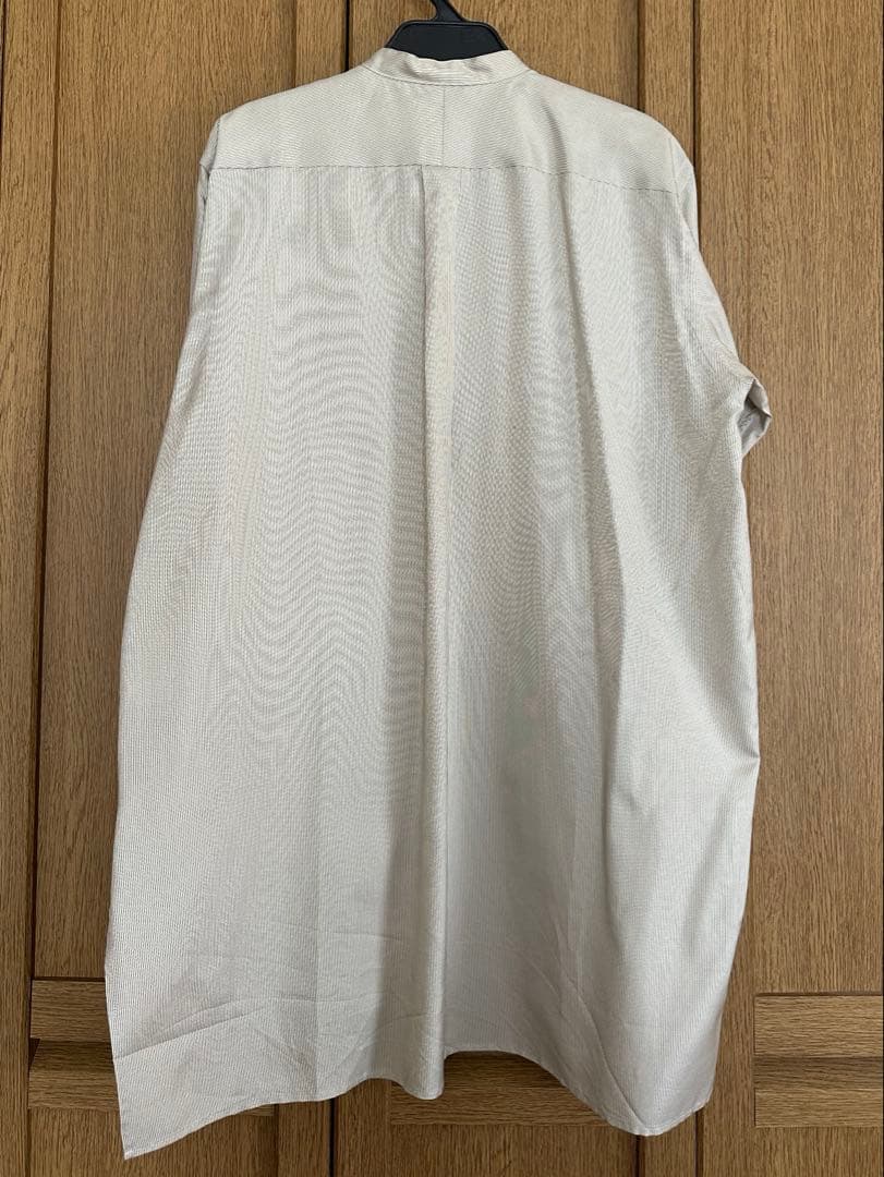 COMOLI ストライプ バンドカラーシャツ size 0