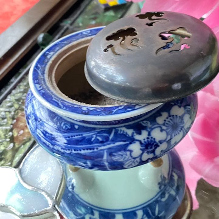 1908様感謝‼️SILVER銀火屋　桜&鳳凰　三つ足香炉　1客