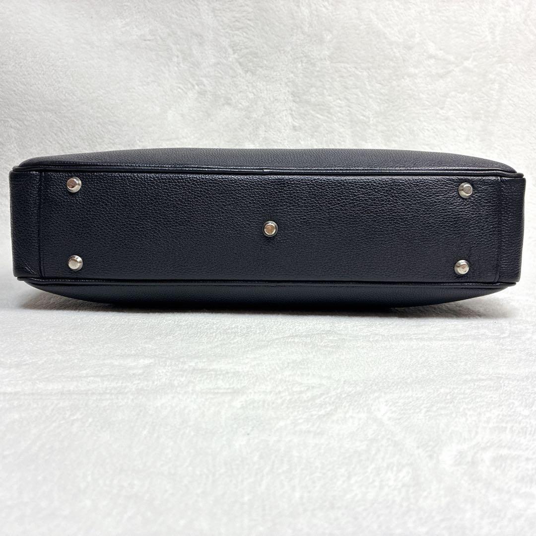 バーニーズニューヨーク ビジネスバッグ 2way レザー A4 ネイビー　シボ革