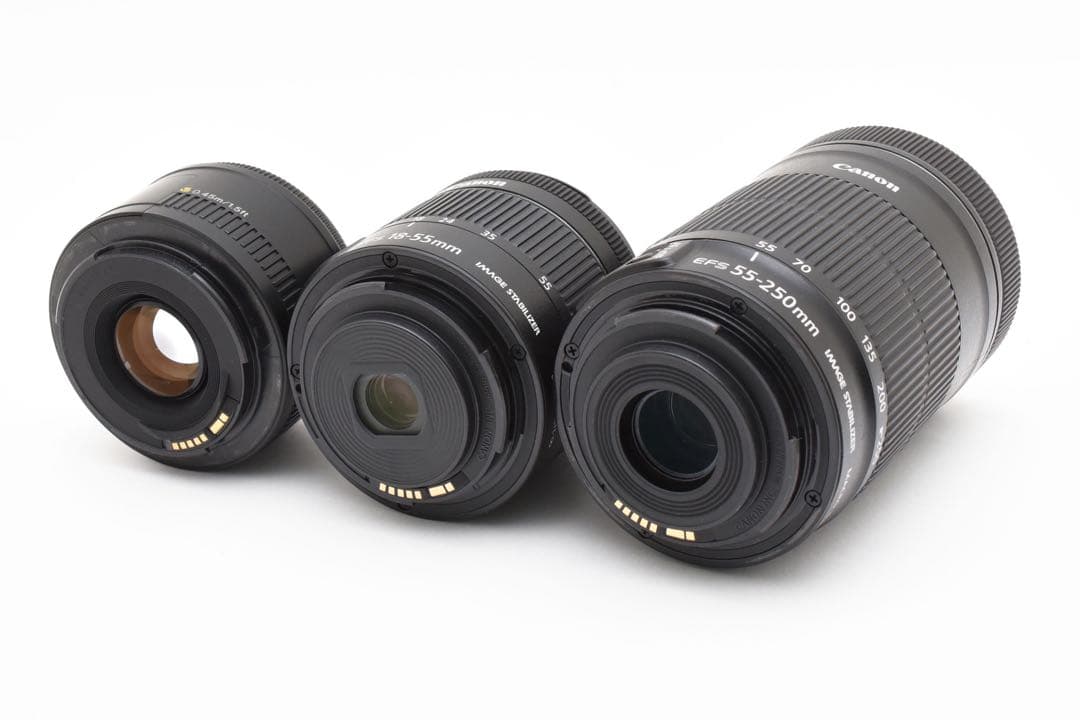 一眼レフカメラcanon kiss x 10i標準&望遠&単焦点レンズセット