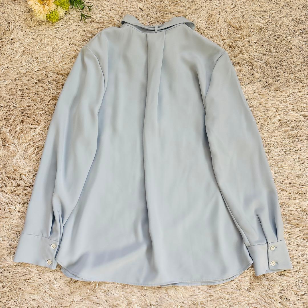 theory luxe 23SS 2Way ボウタイブラウス Jensブルー40