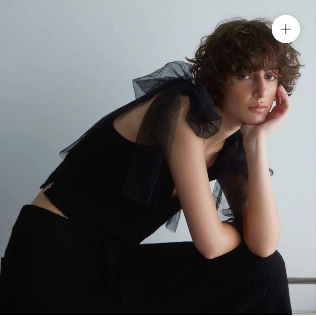 コットンブークレニットTulleリボンキャミ